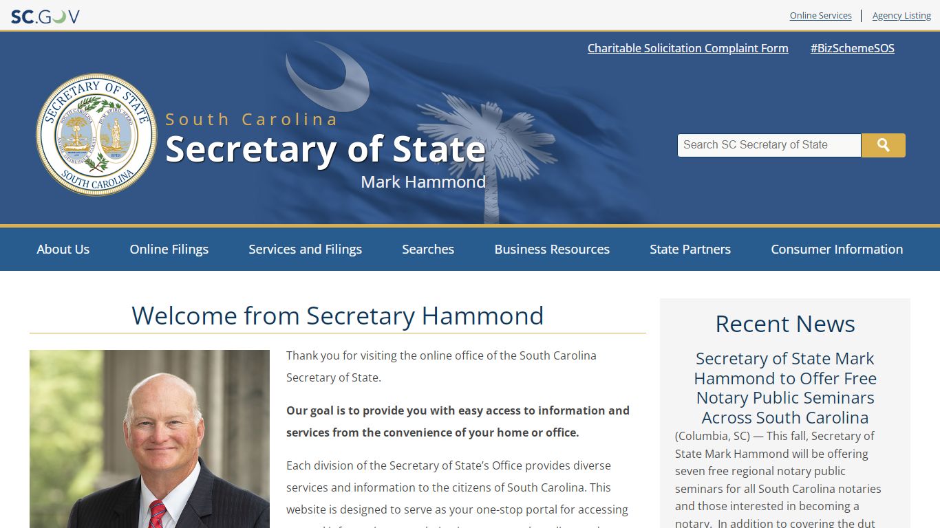 Home | SC Secretary of State